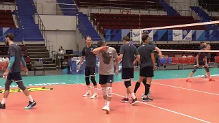 Volleyball. Attack.  Training. Russia. Zenit St. Petersburg team 2021