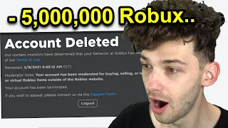 Roblox Dev BANNED.. He Lost 5 Million Robux.. OMG