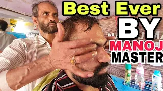 Manojmaster head massage, Ear massage, back massage, Neck cracking | ASMR | Indianbarber |Relaxing