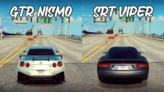 NFS Heat: Nissan GTR Nismo vs SRT Viper GTS - Drag Race