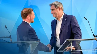 Video in Gebärdensprache: Pressekonferenz nach der Kabinettssitzung mit Sachsen (02.05.23) - Bayern