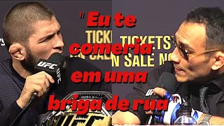 Khabib Nurmagomedov diz para Tony Ferguson Eu Posso comer você em uma briga de rua!