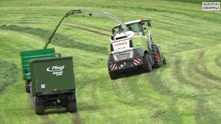 Saisoneinstimmung 2023 - Gras häckseln auf nassem Boden mit Claas Jaguar 960 - LU Dirschedl