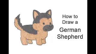 How to Draw a Dog (Cartoon German Shepherd)