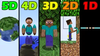 minecraft in 1D vs 2D vs 3D vs 4D vs 5D