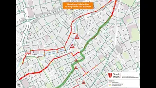 RADUMLEITUNG Route 1120 - Siebenbrunnengasse 1050 - Zentrum