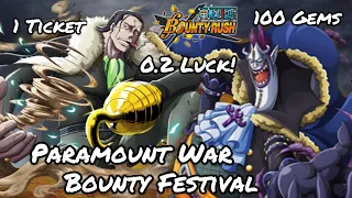 [Ticket + 100 Gems] Paramount War Crocodile & Moria UNLUCKY SUMMONS | One Piece Bounty Rush (OPBR)