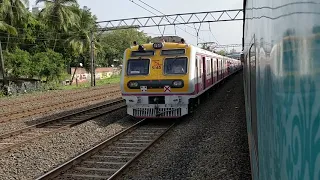 Parallel Train Race : Humsafar Express VS Mumbai Local Train : Indian Railways