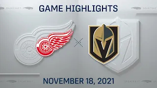 NHL Highlights | Red Wings vs. Golden Knights - Nov. 18, 2021