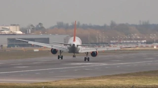 Crosswind landings and takeoffs at London Gatwick Airport Airbus Boeing