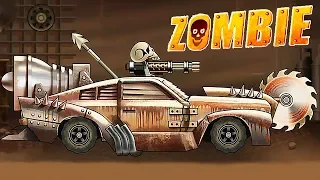ЖЕЛЕЗНЫЙ КЛАССИЧЕСКИЙ АВТОМОБИЛЬ Hill Zombie Racing Машинки с Пилой прохождение игры как Earn to Die