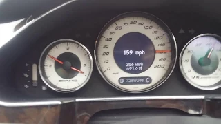 Mercedes cls 55 AMG at limmiter on German autobahn top speed run