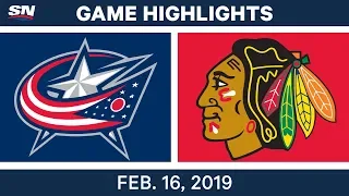 NHL Highlights | Blue Jackets vs. Blackhawks - Feb 16, 2019