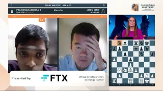 Pragg vs Ding Liren Final Match 2 Game 1 CCT Chessable Masters 2022