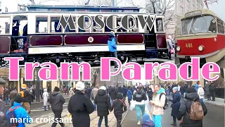 Life in Moscow Tram Parade and Modern Business District
