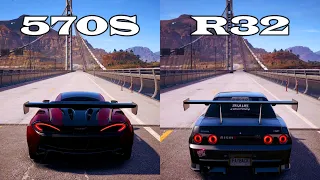 NFS Payback - Mclaren 570S Coupe vs Nissan Skyline GTR R32 - Drag Race