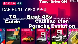 Asphalt 9 - Apex AP-0 Car Hunt - Rat Race - Beat Times with 911 Evolution & Cadillac - TD Guide