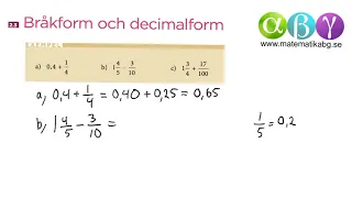 G 2.3 Bråkform och decimalform