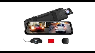 AZDOME PG02S 2.5K Mirror Dash Cam, Voice Control 10" Split-Screen Display Rear View Mirror Camera