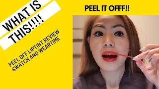 Peel off lip tint swatch and review