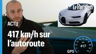 417 km/h sur l’autoroute en Bugatti Chiron, commenté par GMK : "Ça te cloue au siège"