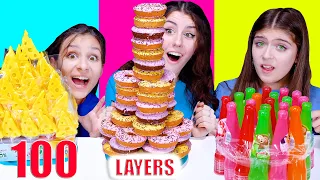 1, 10 or 100 Layers of Food Challenge by LiLiBu