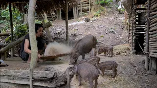 Frenzy Pounding Rice And Peeling seeds, Survival Instinct, Wilderness Alone, survival, Episode 150