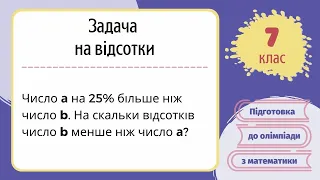 Підготовка до олімпіади з математики Задача про відсотки