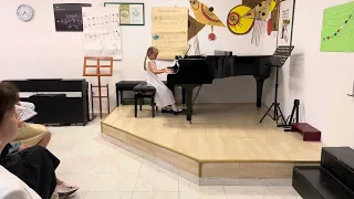 Lada Tan  8 yo, piano, menuet Bah, sonatina Shtebelt,   waltz Kabalevski, polka Majkapar