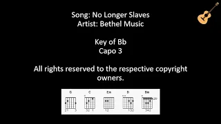 No Longer Slaves by Bethel Music / Lyrics and Chords / Capo 3