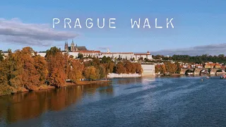 Sunny Fall Morning Walk in Prague - Historical City Center Ambiance - Czech Republic - ASMR 4k HDR