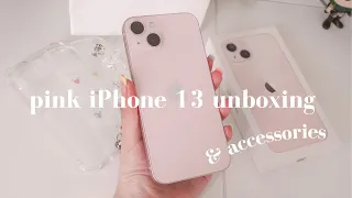 aesthetic pink iphone 13 unboxing vlog 💕 &  accessories