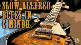 Slow altered blues backing track in C minor