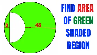 Calculate area of the Green shaded Region | Semicircle | Important Geometry skills explained
