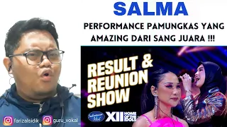 GURU VOKAL REACT : Salma - Just The Way You Are | RESULT & REUNION | INDONESIAN IDOL 2023 | AMAZING