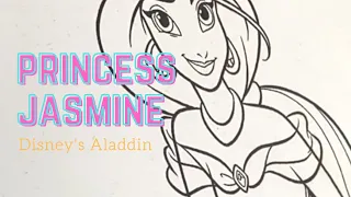 Disney Princess Jasmine - Aladdin Coloring Video