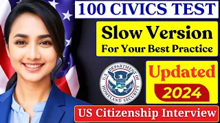 US Citizenship 2024 | Master 10 Exam Sets of 100 Civics Questions (Civics test-female voice) | uscis