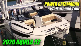 2020 Aquila 32 Power Catamaran - Walkaround Tour - 2020 Miami Boat Show