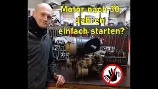 Trabant: Motor nach 30 Jahren Standzeit einfach starten? Lieber nicht! Motor zerlegen und bewerten.