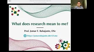 What does research mean to me? (A keynote speech for Don Bosco College Canlubang Research Symposium)