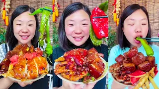 Eating Braised Pork Belly Mukbang Asmr | Chinese Rural Food Eating Show |Ep16