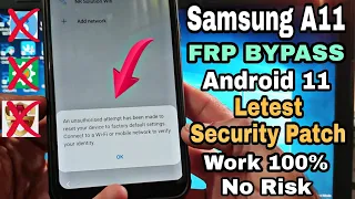 Samsung A11 A115F U2 Android 11 FRP BYPASS Without Alliance Shield I No Dead Risk