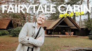 Touring a THATCHED FAIRYTALE CABIN in the woods | Full Airbnb Tour!