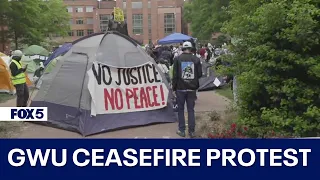 Pro-Palestine protesters at GWU