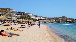 Mykonos Paradise Beach Walk - Greece 4K