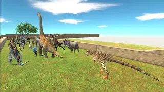 Who will escape from Megalosaurus? - Animal Revolt Battle Simulator