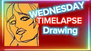 Wednesday Jenna Ortega drawing timelapse #drawingtimelapse #timelapsedrawing #drawingtutorial