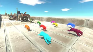 Race to eat Neon Cats - Animal Revolt Battle Simulator