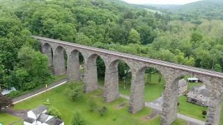 Skycam 16 view of the Starucca Viaduct