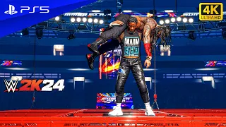 WWE 2K24 - Jey Uso vs. Roman Reigns - Hell in a Cell Match Gameplay | PS5™ [4K60]